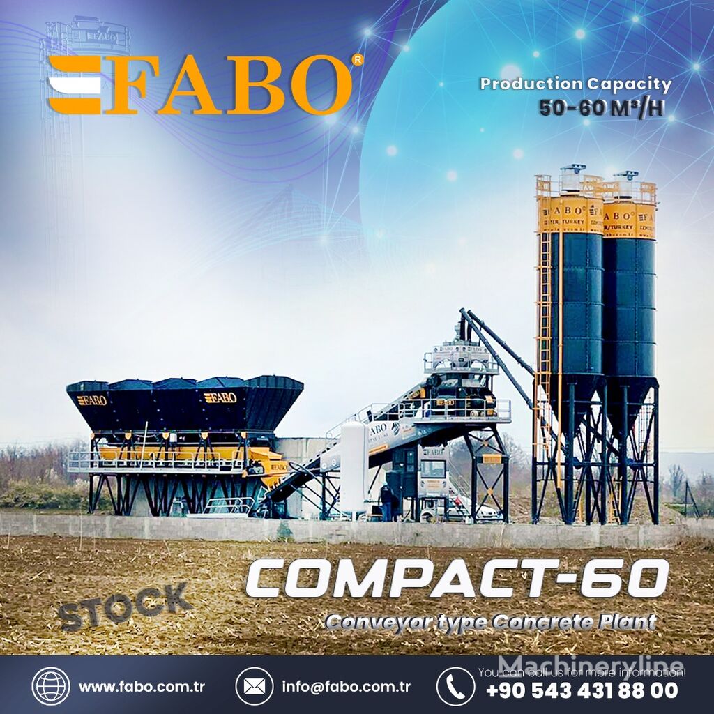 new FABO CENTRALE À BÉTON COMPACTE À BANDE 60 M3/H  concrete plant