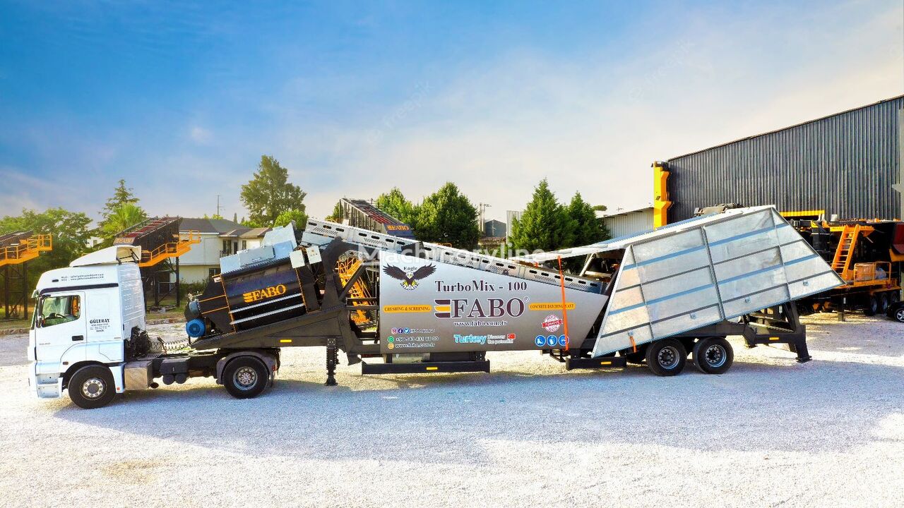 new FABO TURBOMIX-100 Mobile Concrete Batching Plant concrete plant