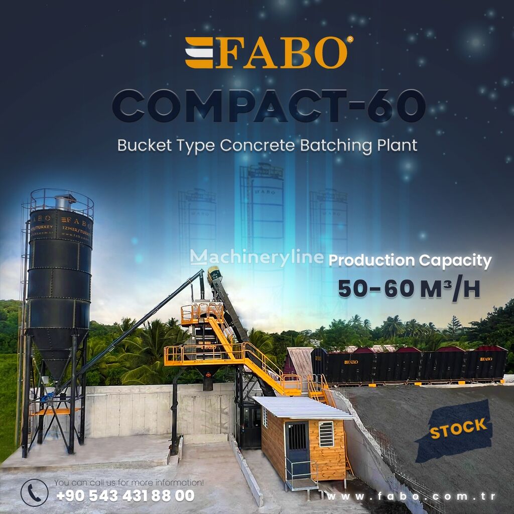 new FABO BETONNYY ZAVOD FABOMIX COMPACT-60 | NOVYY PROEKT | V NALIChII concrete plant